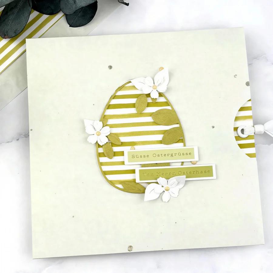 2026 Neuerscheinung Osterei mit Blättern Metall-Stanzformen für DIY Scrapbooking Kartenherstellung Schablonen Prägung Basteldekoration