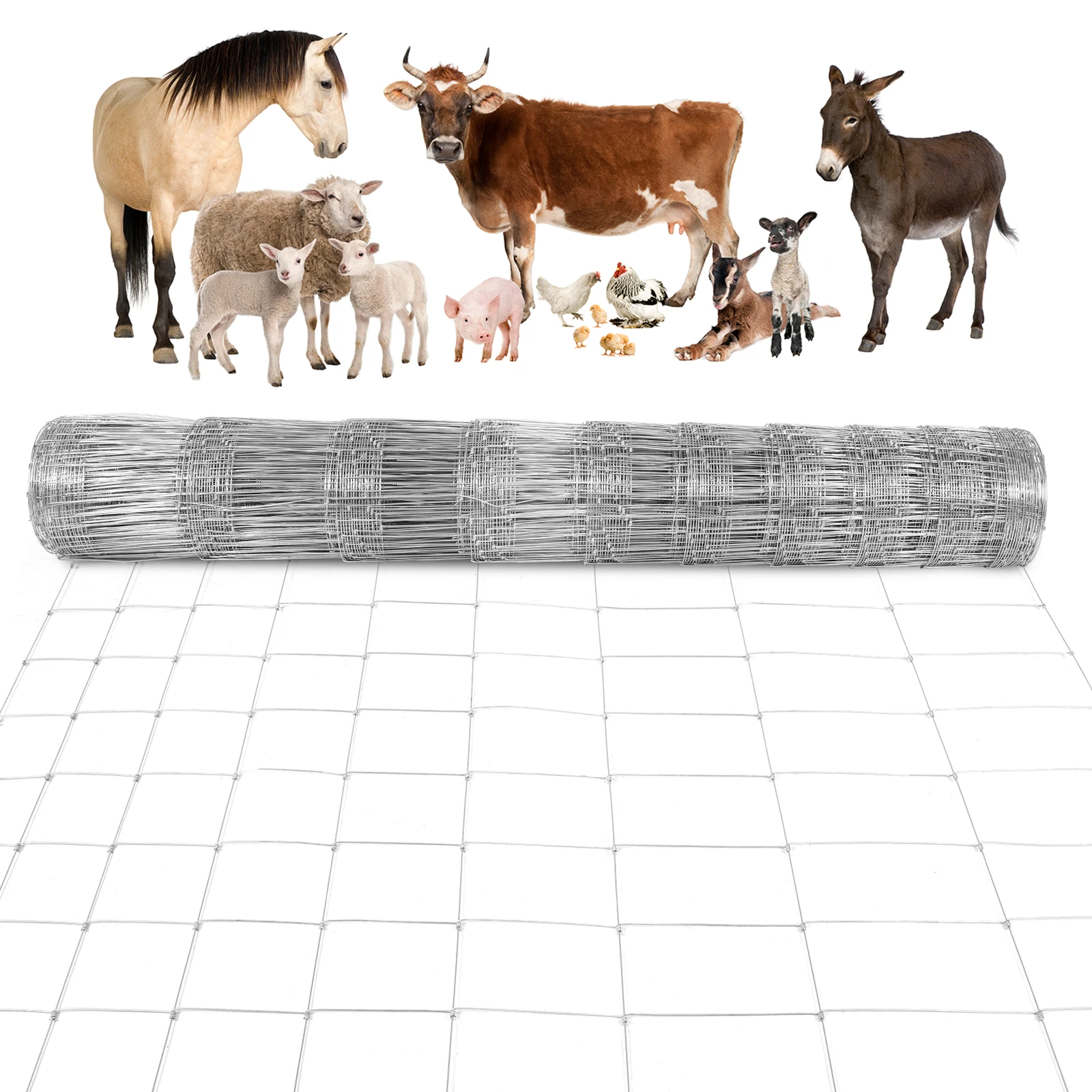5FT/6FT Metal Farm Fence Net Agriculture Netting Fencing Wire Mesh for Goat Hog Yard Animals Field Protection Use - view 2