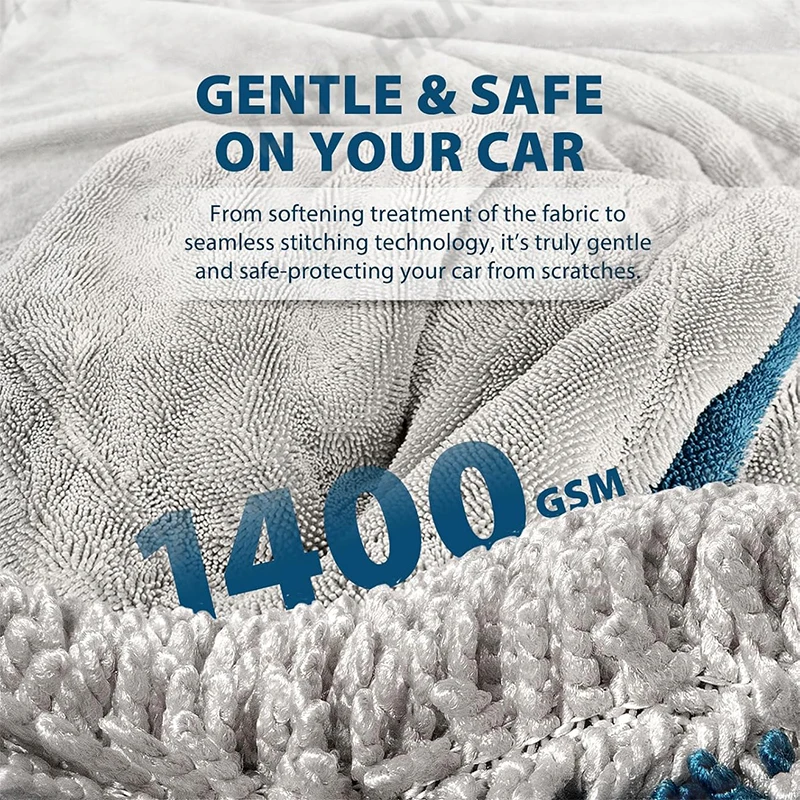 1400GSM Thick Car Drying Towel - Microfiber Car Drying Towel Super Absorbent recension och pris