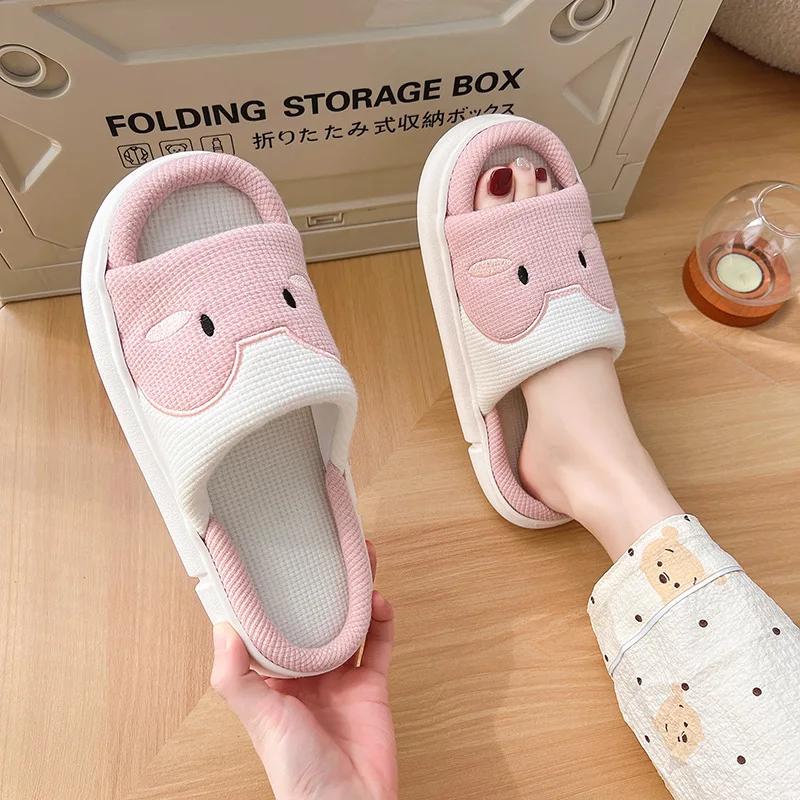 Cartoon Animal Shape Slippers, Womens Four Seasons Home Linen Slippers