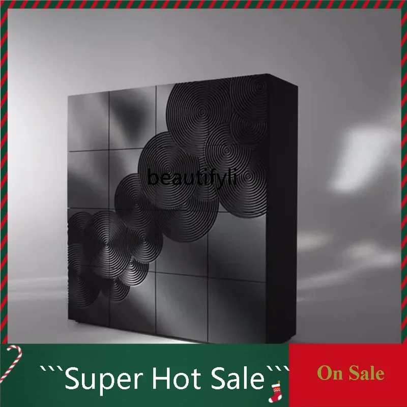 

A076 Italian Minimalist High Cabinet Wine Cabinet Nordic Entry Lux Style Home Entrance Sideboard Cabinet Simple