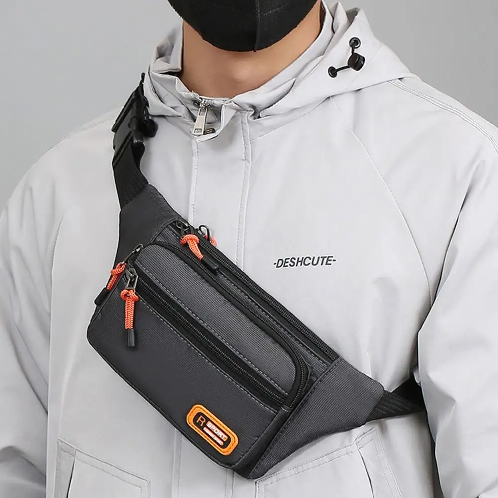 Multifunction Nylon Men Waist Bag Large-capacity Waterproof Chest Bag Anti-theft Outdoor Travel Business Cashier Wallet