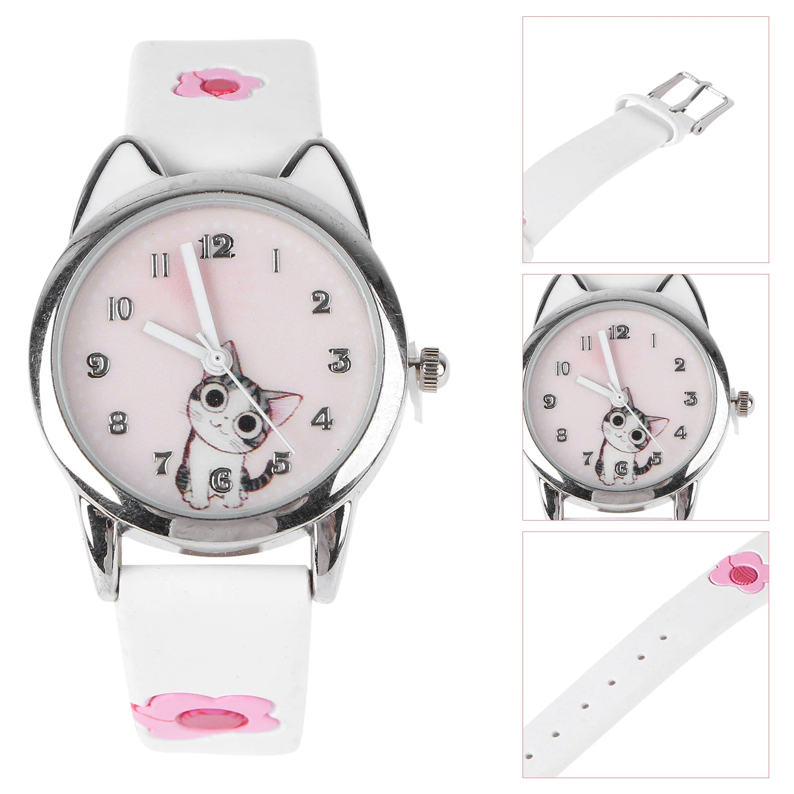 Watch Sports Band Wristwatch Kitten Quartz Fashion Stainless Steel Child Design