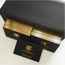 Custom 100pcs Professional business card high quality gold foil business cards embossing spot uv embossed business cards