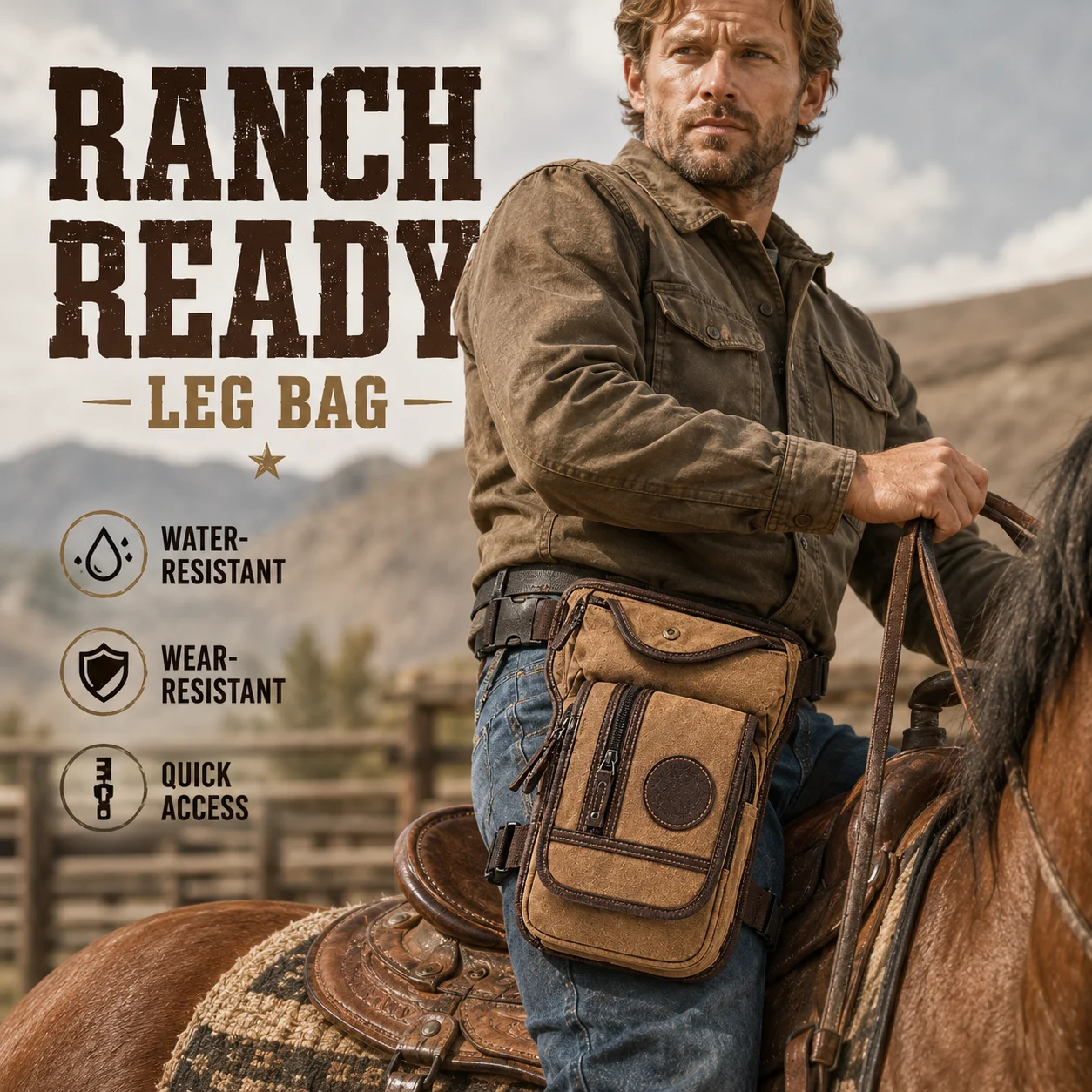 Portable Equestrian Drop Leg Bag High Quality Canvas Nylon Horse Riding Waist Bag Outdoor Equestrian Equipment Large Capacity