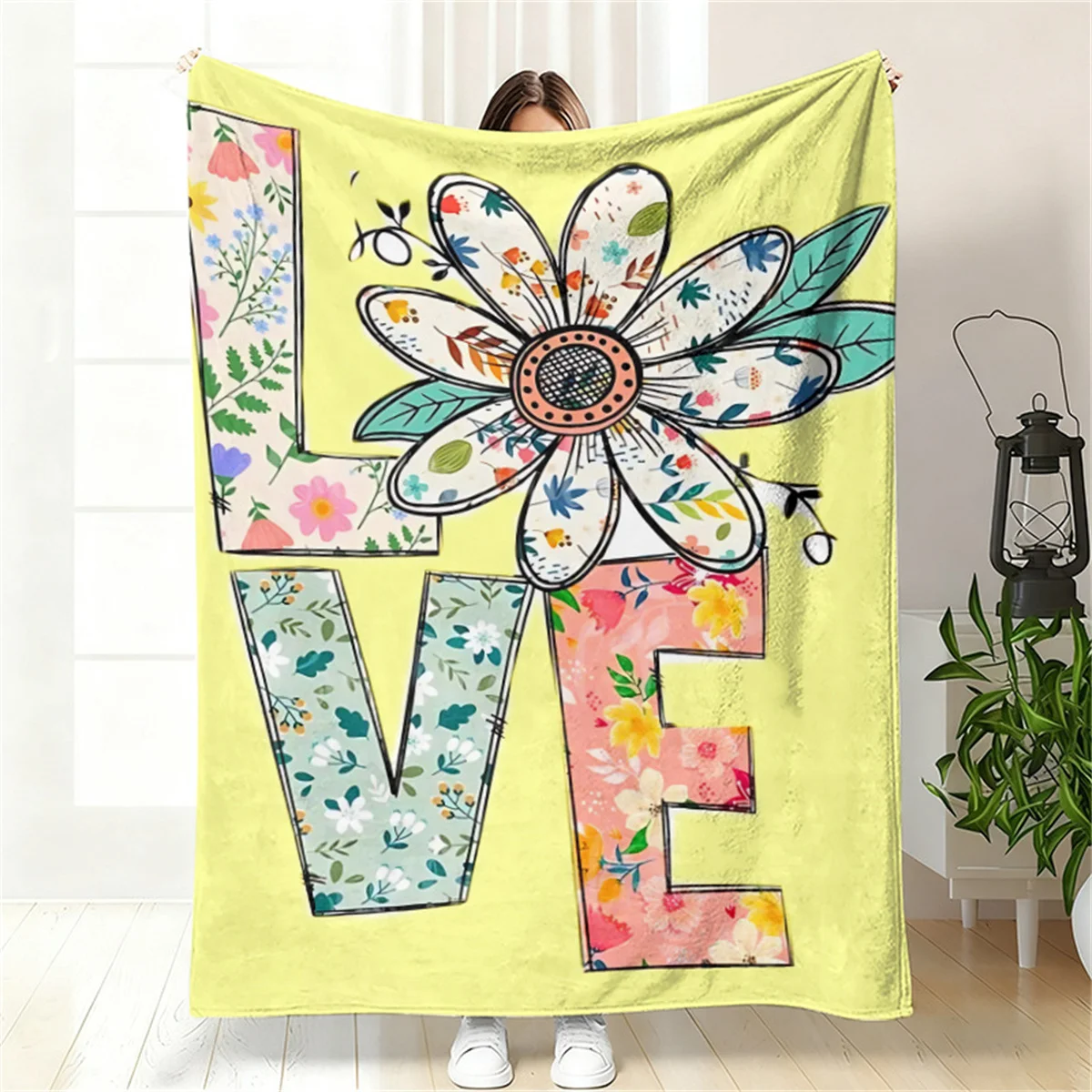 Lila Schmetterlings-Liebes-Kuscheldecke, Goldene & Silberne Blumen-Herz-Dekoration für Couch, Bett, Wohnzimmer & Romantische Heimambiente