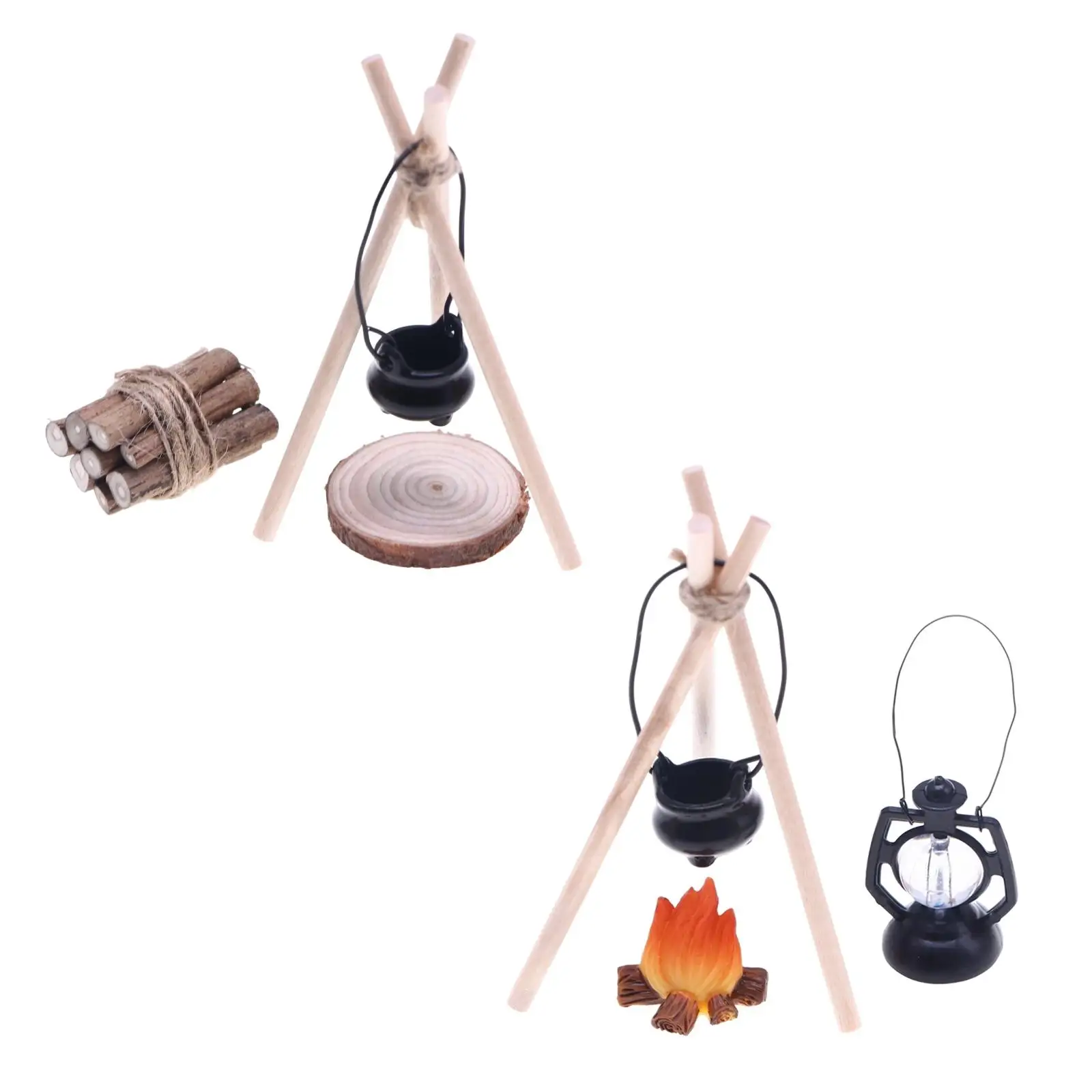 1/12 Dollhouse Outdoor Adventure Set with Hanging Pot for Miniature Scenes