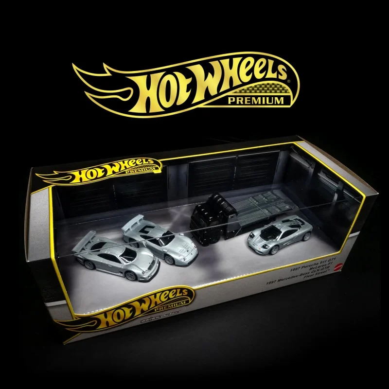 

New Hotwheels 2025 Clk Premium Box Set Racers Porsche Gmh39 Mclaren Mercedes-Benz Transporter Diecast Model Car In Stock