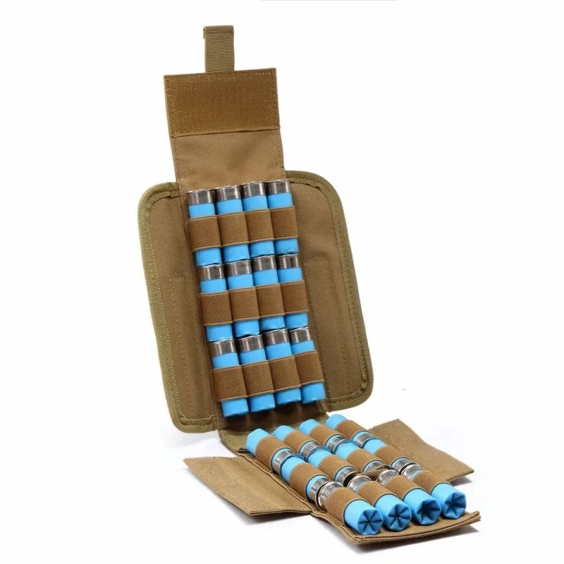 Tactical Ammo Pouch for 12 Gauge Caliber Holds 25 Shells EDC Molle Compatible Hunting Airsoft Shooting Range Gear Accessory