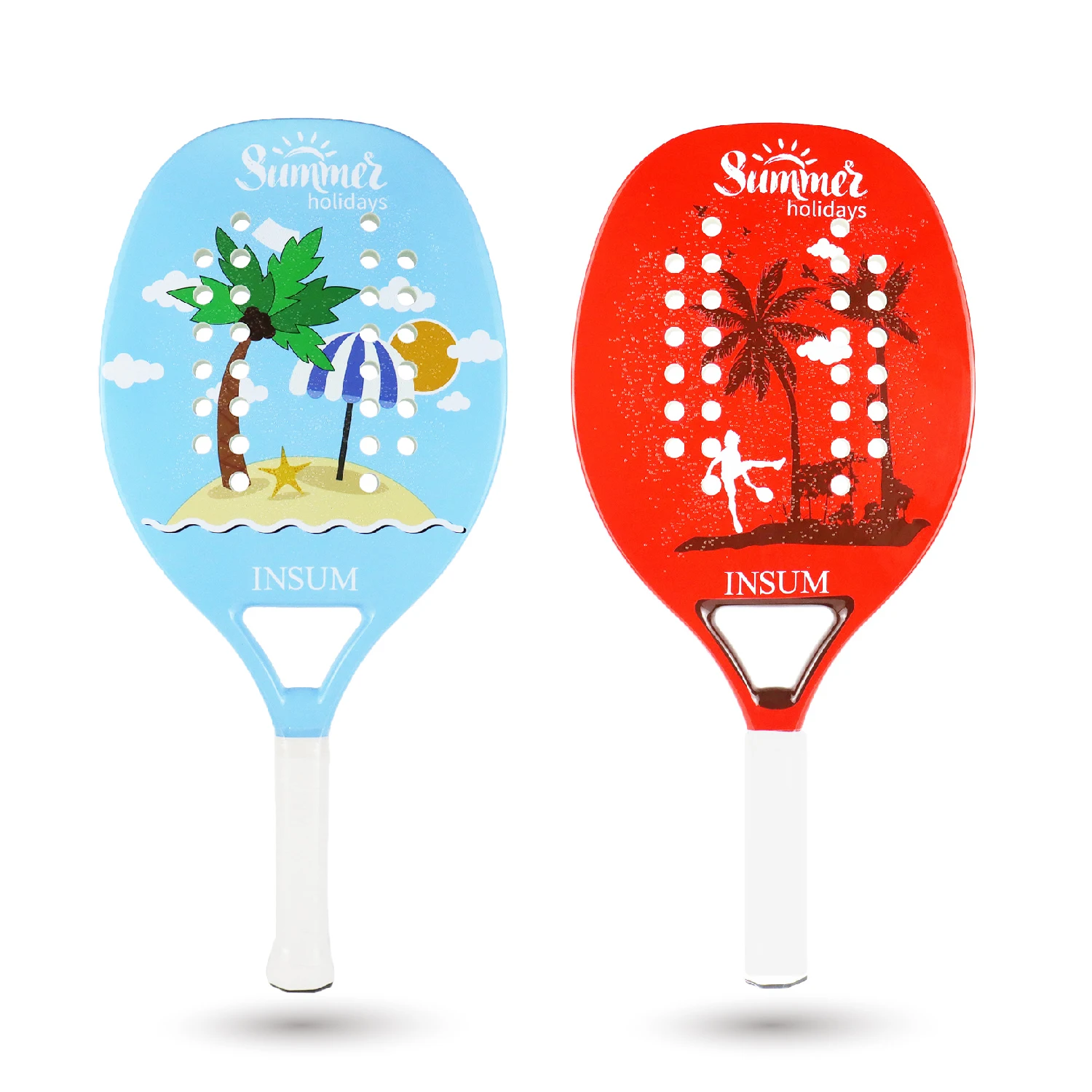 INSUM Full Carbon Beach Tennis Racket 2PCS with EVA Soft Memory Foam Core Racket Beach Tennis