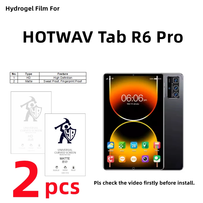 

2pcs HD Hydrogel Film For Hotwav Tab R6 Pro Matte Screen Protector For HOTWAV Tab R6pro Clear/Frosted Full Cover Protective Film