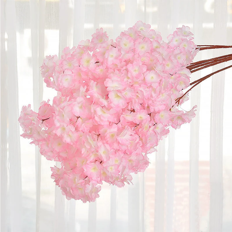 Artificial Flower for Wedding Arch Decoration, Silk Long Bouquet, Cherry Blossom, DIY Home and Garden Decoration