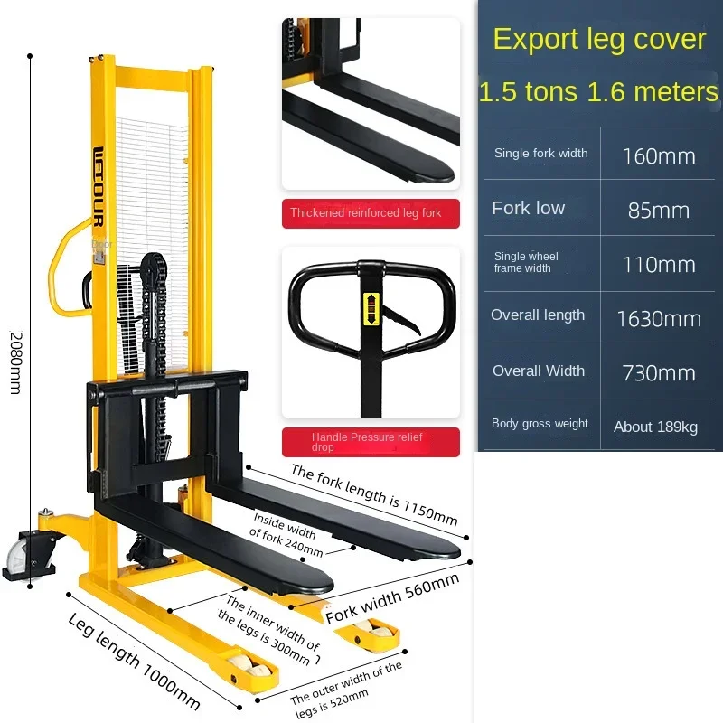 Manual Hydraulic Truck Stacking Truck Lifting Truck Lifting Forklift Truck Handling Handling Forklift Truck