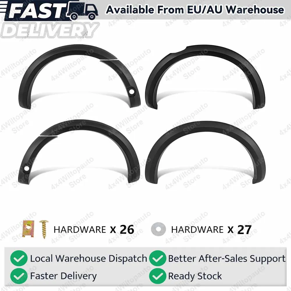 For Ford Ranger T8 2019-2022 Fender Flares Wildtrak 30mm Wheel Arch Extensions With Sensor Hole ABS Matte Black