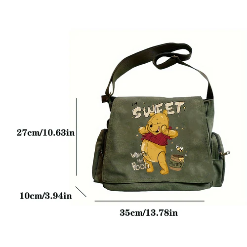 Imagen 2 del producto Bolso de lona de Disney para mujer, bandolera de gran capacidad, bandolera de dibujos animados de Winnie, bolso de mano