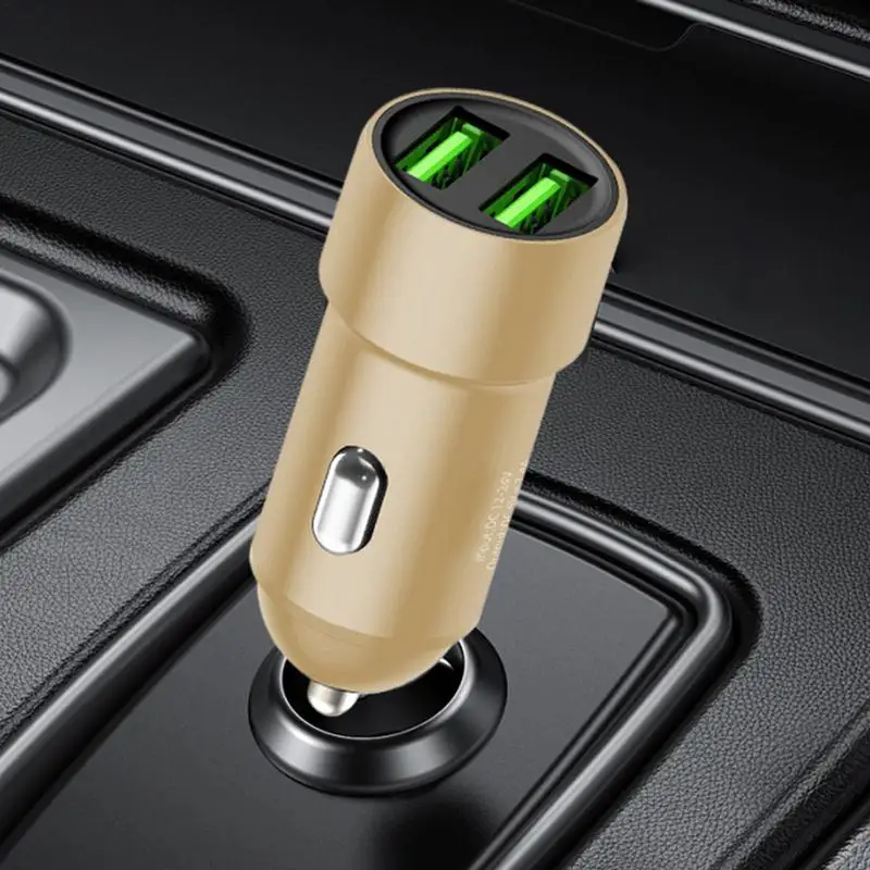 USB Car Charger 3.4A Fast Charging Car Charger Adapter Auto Metal Charger Adapter Safe Auto Charger for Travel Business Trip