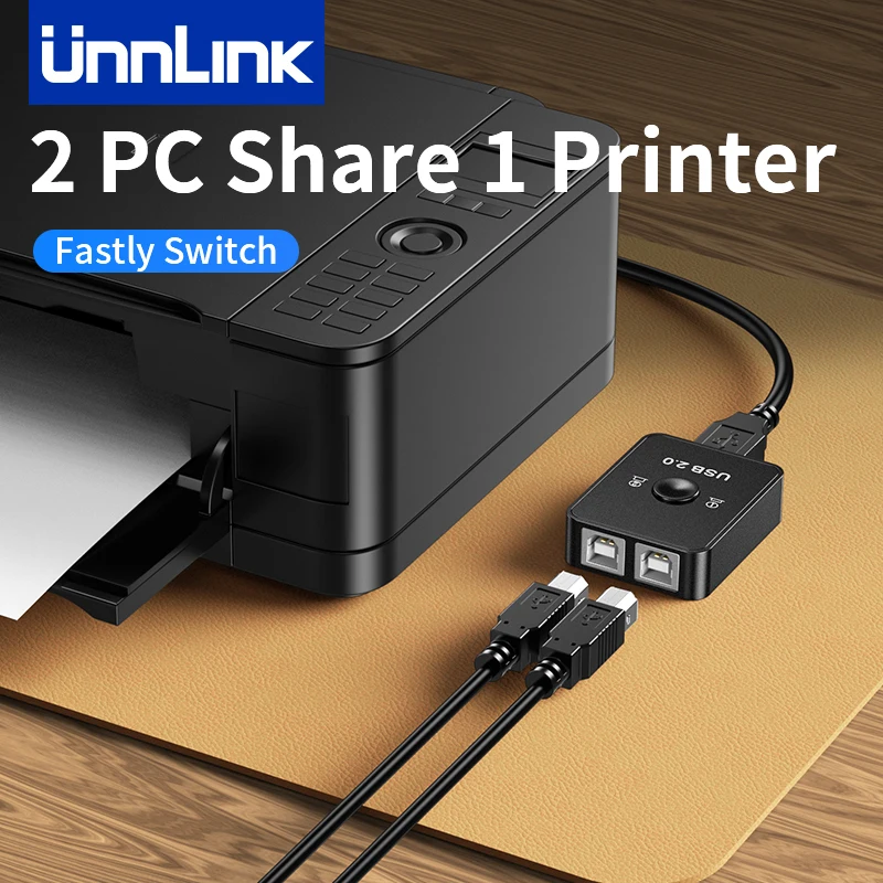 Unnlink USB Printer Sharer Switch 2 In 1 Out 2 Computers Share 1 Printer Udisk Mouse Keyboard Hard Disk