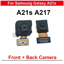 Front Camera For Samsung Galaxy A21S SM- A217 Rear Macro + Wide And Back Main Camera Flex Cable Replacement Parts