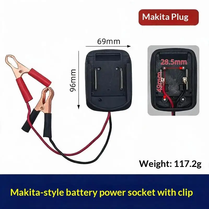 Compatible Lithium Battery Power Adapter Copper Alligator Clips For DIY Projects Power Tools Outdoor Use