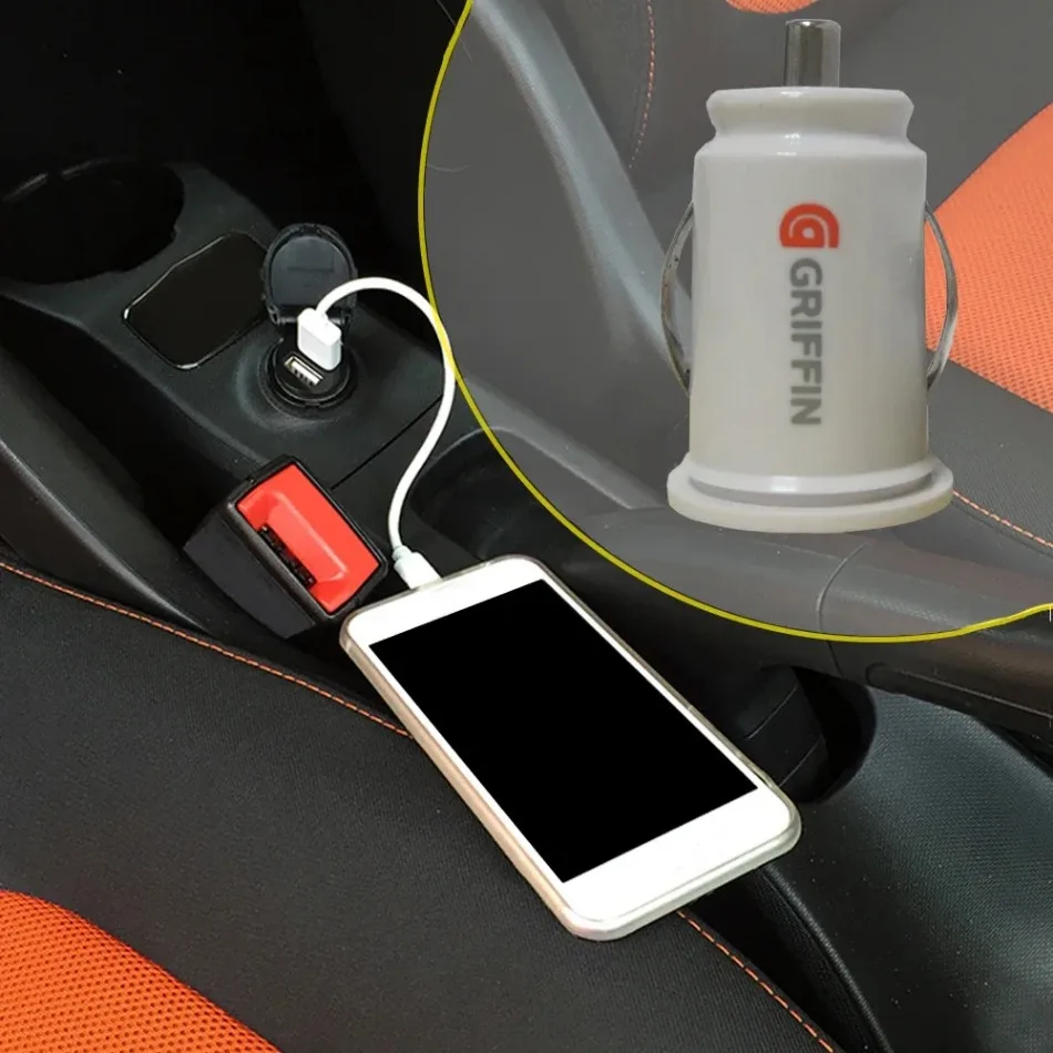 1pc Car Mini Dual USB Charger Car Cigarette Lighter Charger Socket Adapter Plug Fast Charging Auto Interior Parts Accessories