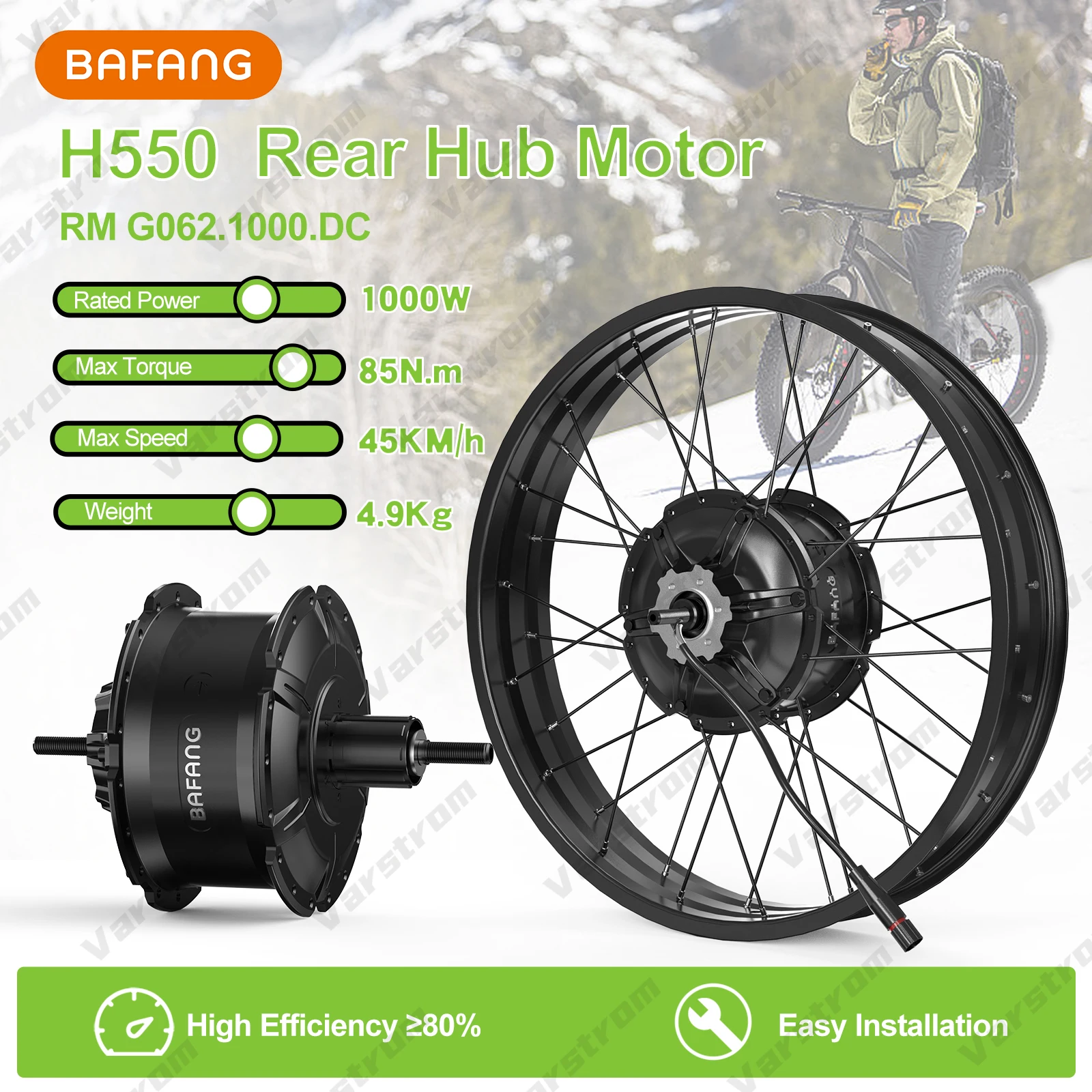 Kit De Conversion Vélo électrique - Moteur Arrière 48V 1000W Pour Vélo 20" - Noir