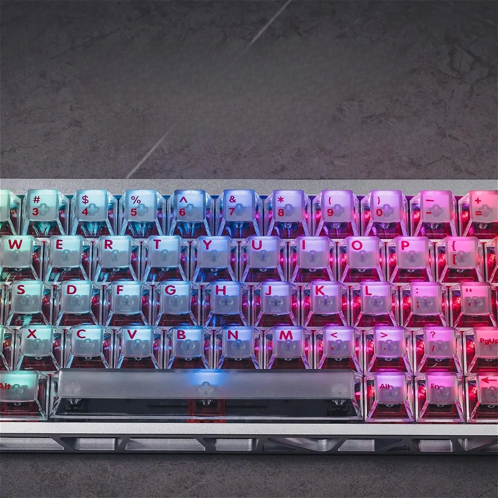 95 Keys Mist Transparent Keycaps Cherry Height PC Red Black White Transparent Keycaps 68 75 Matching Rows