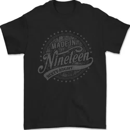 

Distressed 55th Birthday Made In 1968 Mens T-Shirt 100% Cotton