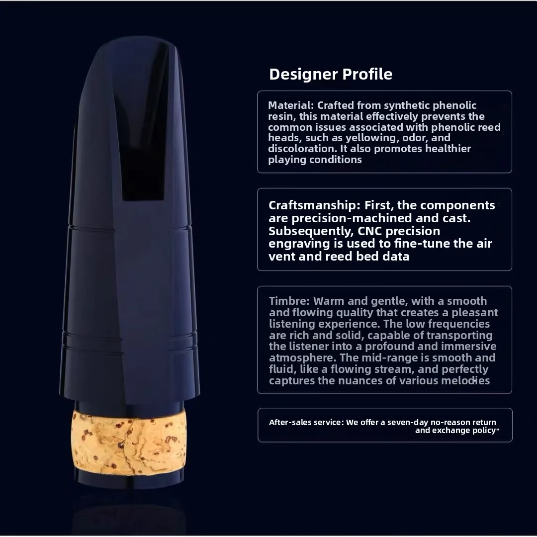 KUNO KMC716 Bb Clarinet Mouthpiece Ebonite Bakelite for Beginner Student, Woodwind Parts & Accessories