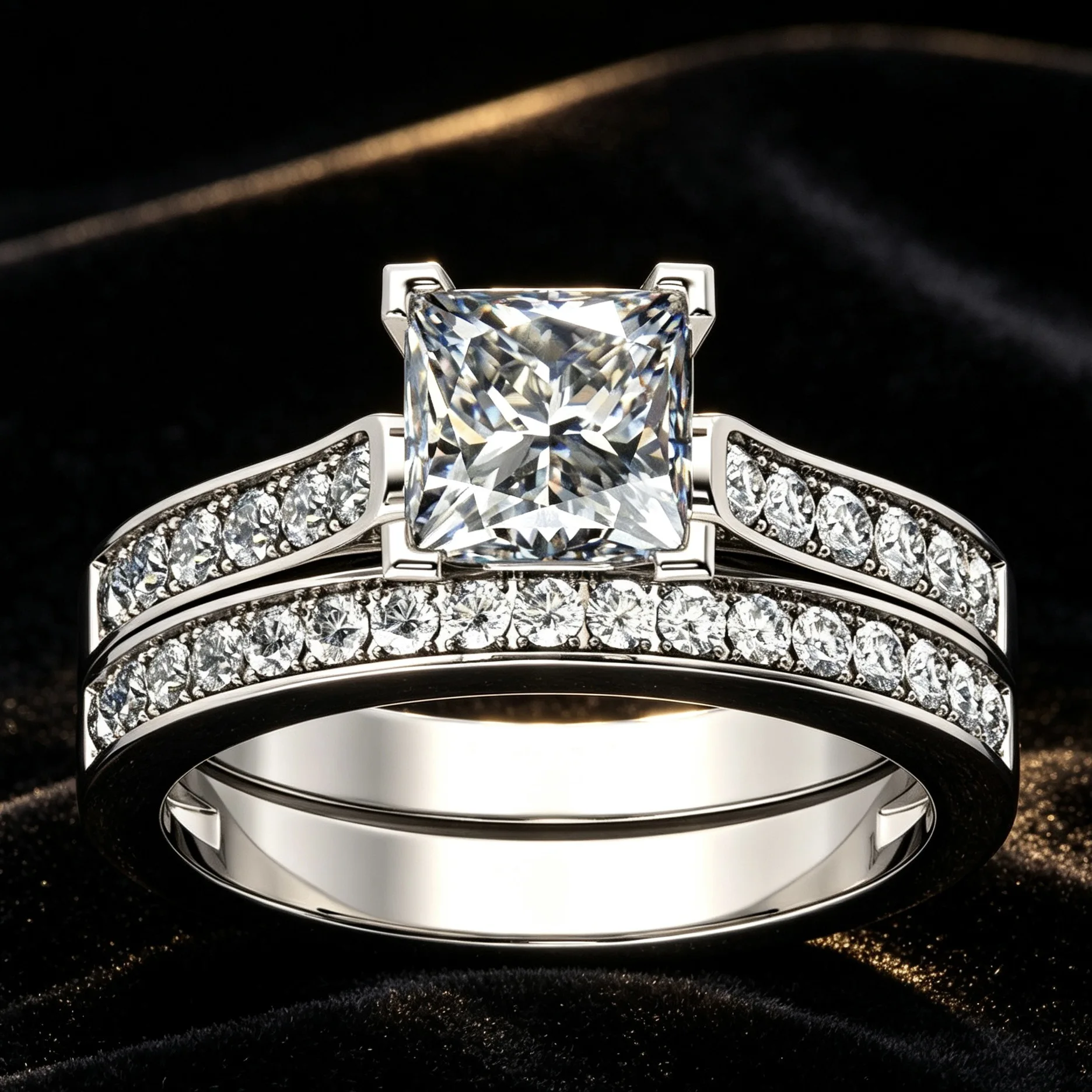 Classic 2PCS Stackable Ring Set, Hypoallergenic Polished Comfort Fit Jewelry, Unique Valentine Wedding Anniversary Proposal Gift