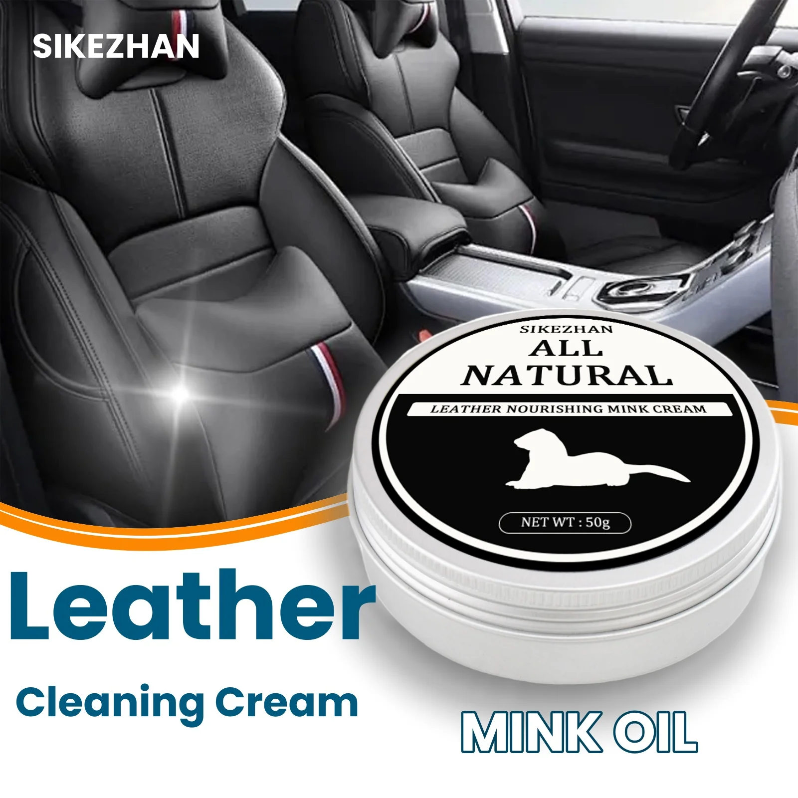 SIKEZHAN Leather Sofa Cleaner Polish Mink Oil Cream Luxury Bag Care Salve 30/50/100g - Shoe Cleaning & Protection Products