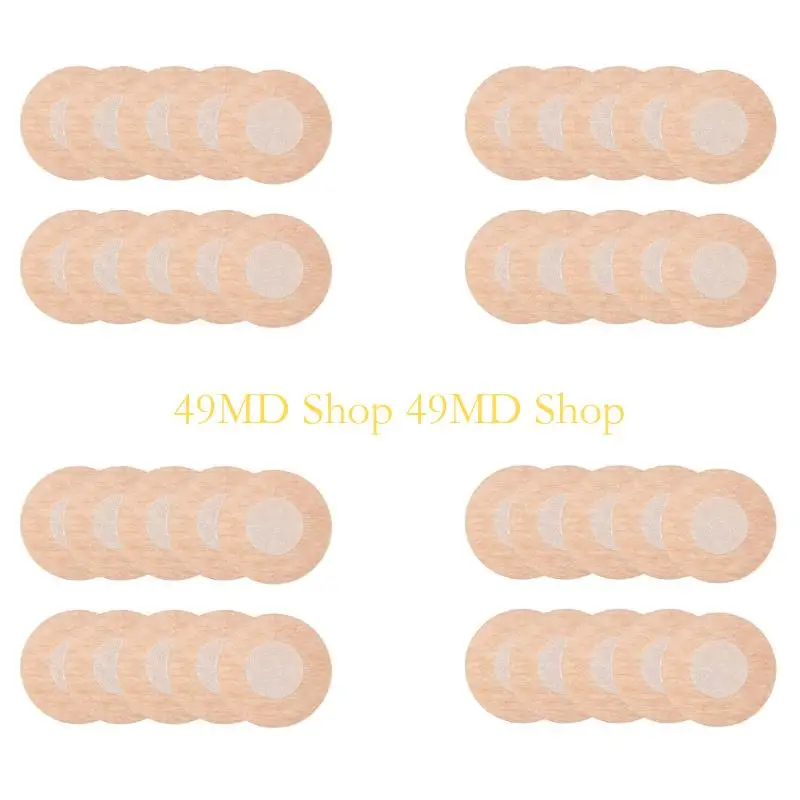 49MD Portable Nipless Pasty Stickers 40Pcs/Set Disposable Nipple Covers Waterproof for Swimwear Invisible Breast Pasties