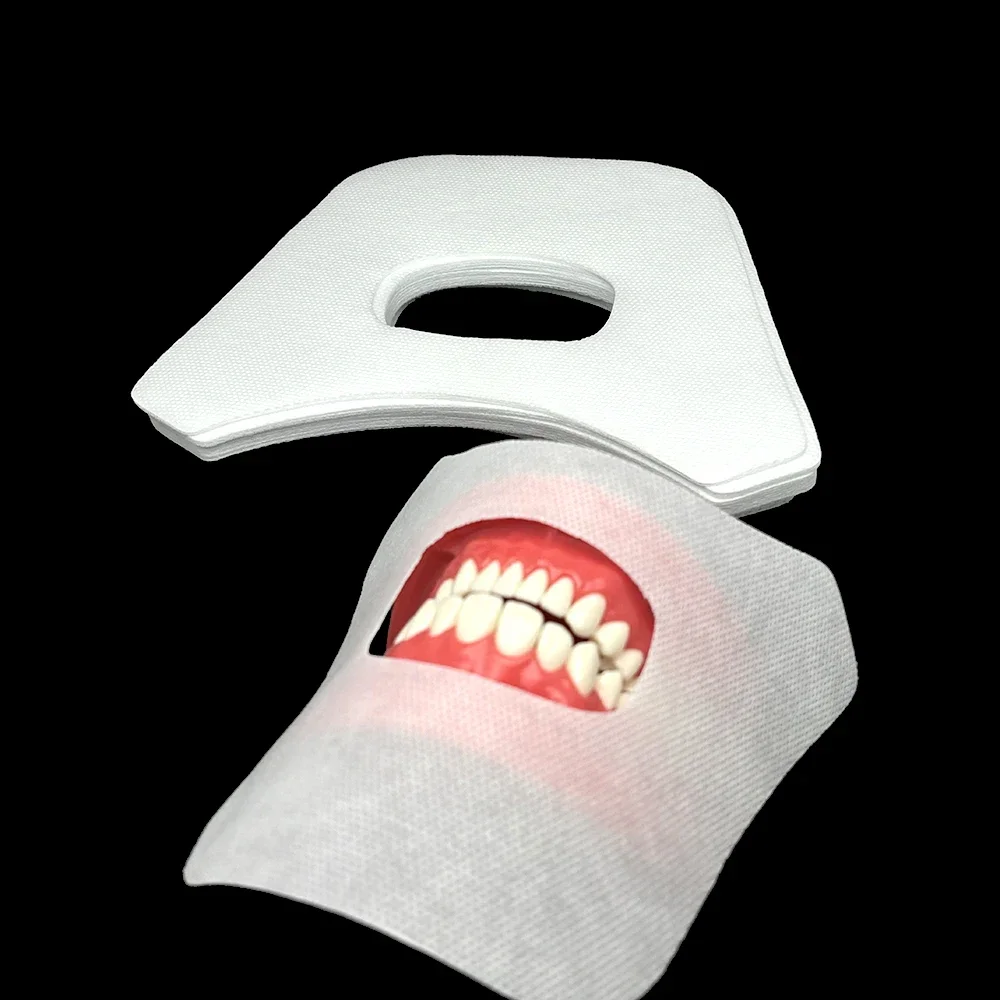 50 Uds. Toalla de tela de algodón con cavidad Oral Dental, gasa para blanquear los dientes, mascarilla Facial Dental, mascarilla bucal para blanquear los dientes