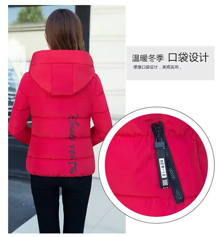 Veste en coton épais à capuche pour femmes, parkas courtes, manteau d'étudiant, nouveauté, 2024