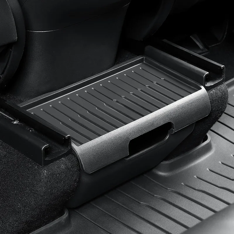 Organizer per Console centrale posteriore per Tesla Model Y TPE scatola portaoggetti per sedile posteriore con coperchio antiscivolo accessori per