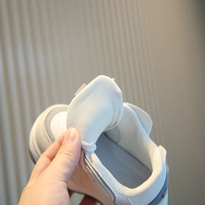 Детская кожаная повседневная обувь, противоскользящая всесезонная обувь с высоким берцем для мальчиков и девочек от 4 до 6 лет, белая спортивная обувь на мягкой подошве