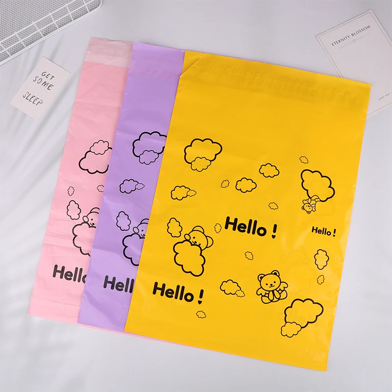 10Pcs Cartoon Little Bear Packaging Bags Waterproof Logistics Postal Pouch Plastic Shipping Mailing Bag