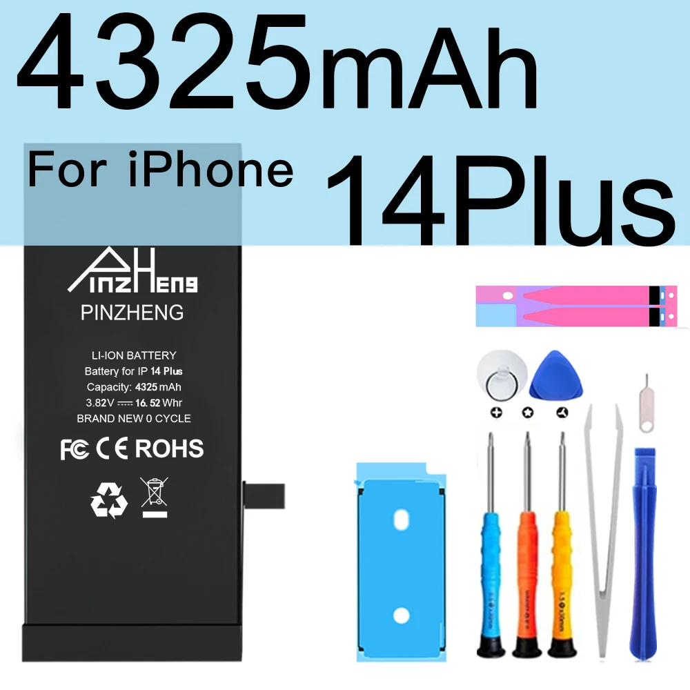 PINZHENG Real Hoge Capaciteit Batterij Voor iPhone 14 15 14 Pro 15 Pro 14 Pro Max 15 Pro Max 14 Plus 15 Plus Vervangende Batterijen