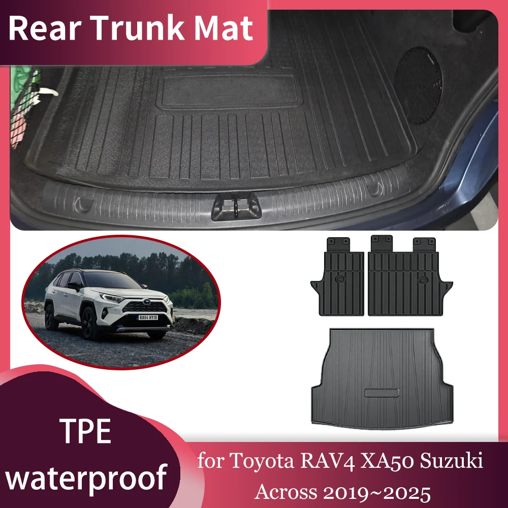 Kofferraummatte für Toyota RAV4 XA50 Suzuki Across 2019~2025 TPE Wasserdichte Auskleidung Kofferraum-Sitzrückenpolster Laderaumabdeckung Zubehör