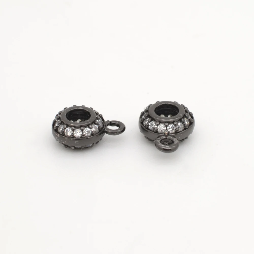 7Pcs Plated Copper Inlay Zircon Wheel Spacer Beads DIY Jewelry Accessorie Necklace Pendant Buckle String Bead Supplies Wholesale
