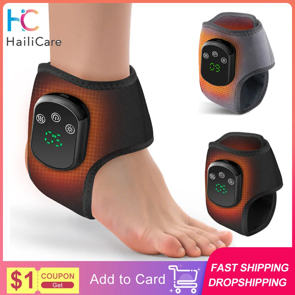 

Electric Ankle Brace with Adjustable Hot Compress Vibration Massage Ankle Guard Band Carpal Tunnel Foot Protection Tool