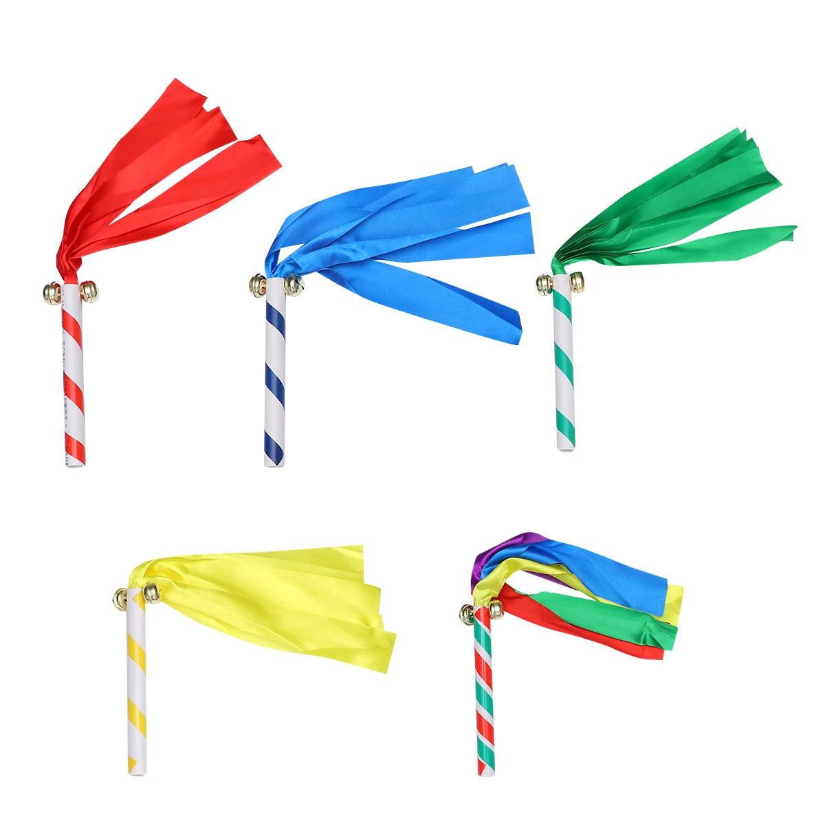 

5Pcs PVC Hand-Shake Cheerleading Ribbon Shiny Durable Pom Poms for Dance Rhythmic Gymnastic Sports Pom Poms Cheer Costume