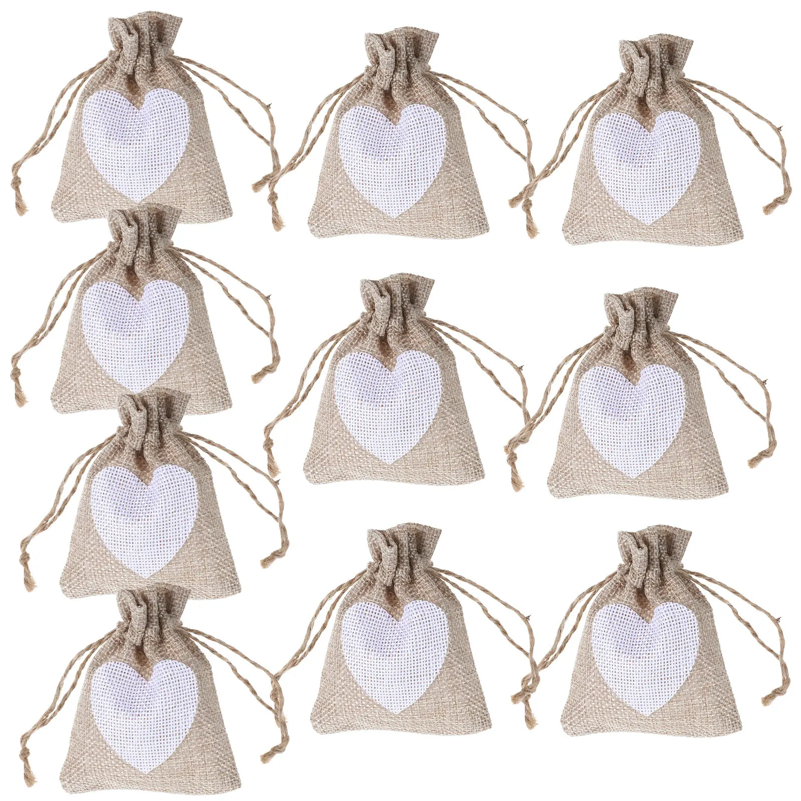 

10 Pcs Bracelet Bags for Small Business Mini Candy Drawstring Party Burlap with Reusable