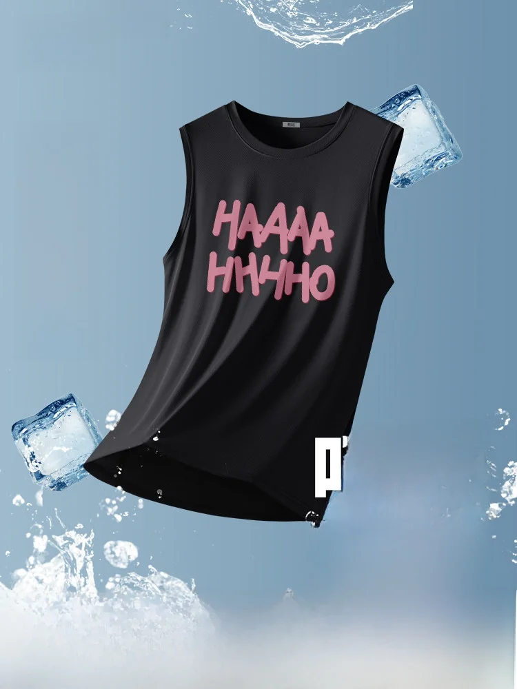 

Мужская безрукавка Snow Flying 2026: Новая летняя спортивная быстросохнущая футболка из ледяного шелка с охлаждающим эффектом, модная, для активного отдыха, PCD