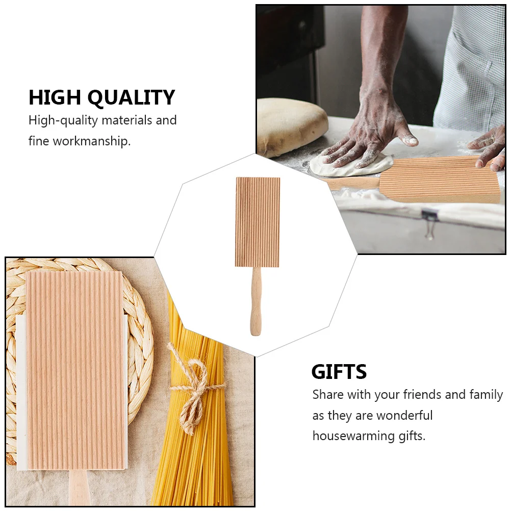

2Pcs Boards High-Quality Wooden Pasta Making Tools for Cavatelli Gnocchi Stripe Shaped Mold Kitchen Baking Utensils