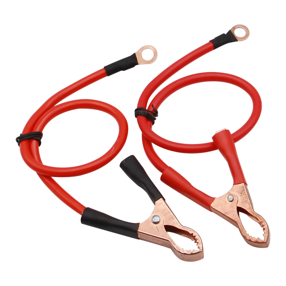 45cm Car Power Inverter Alligator Clip AC to DC Wire 10AWG Inverter Connecting Wire Car Battery Test Lead Clip 50A Jumper Cable