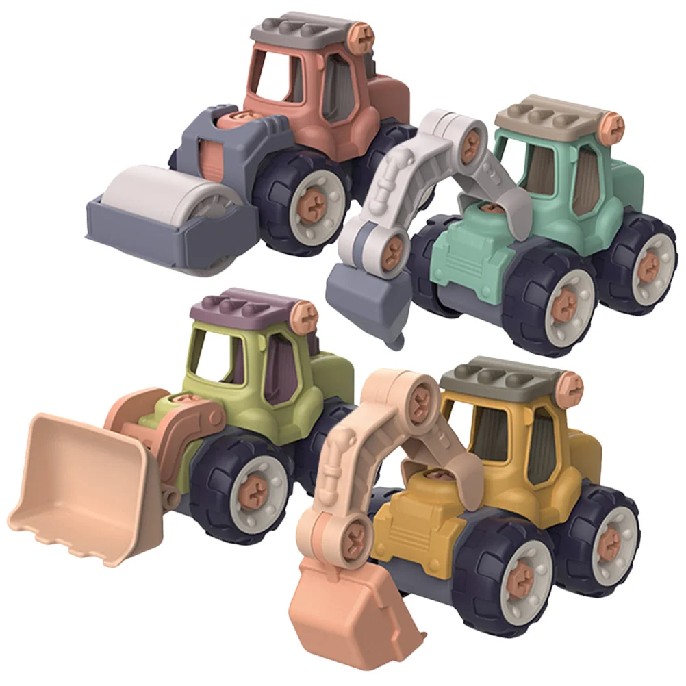 4 Pcs Toddler Play Vehicle Toy Car Cars Boy Plastic Playsets Preschool Childrens Toys
