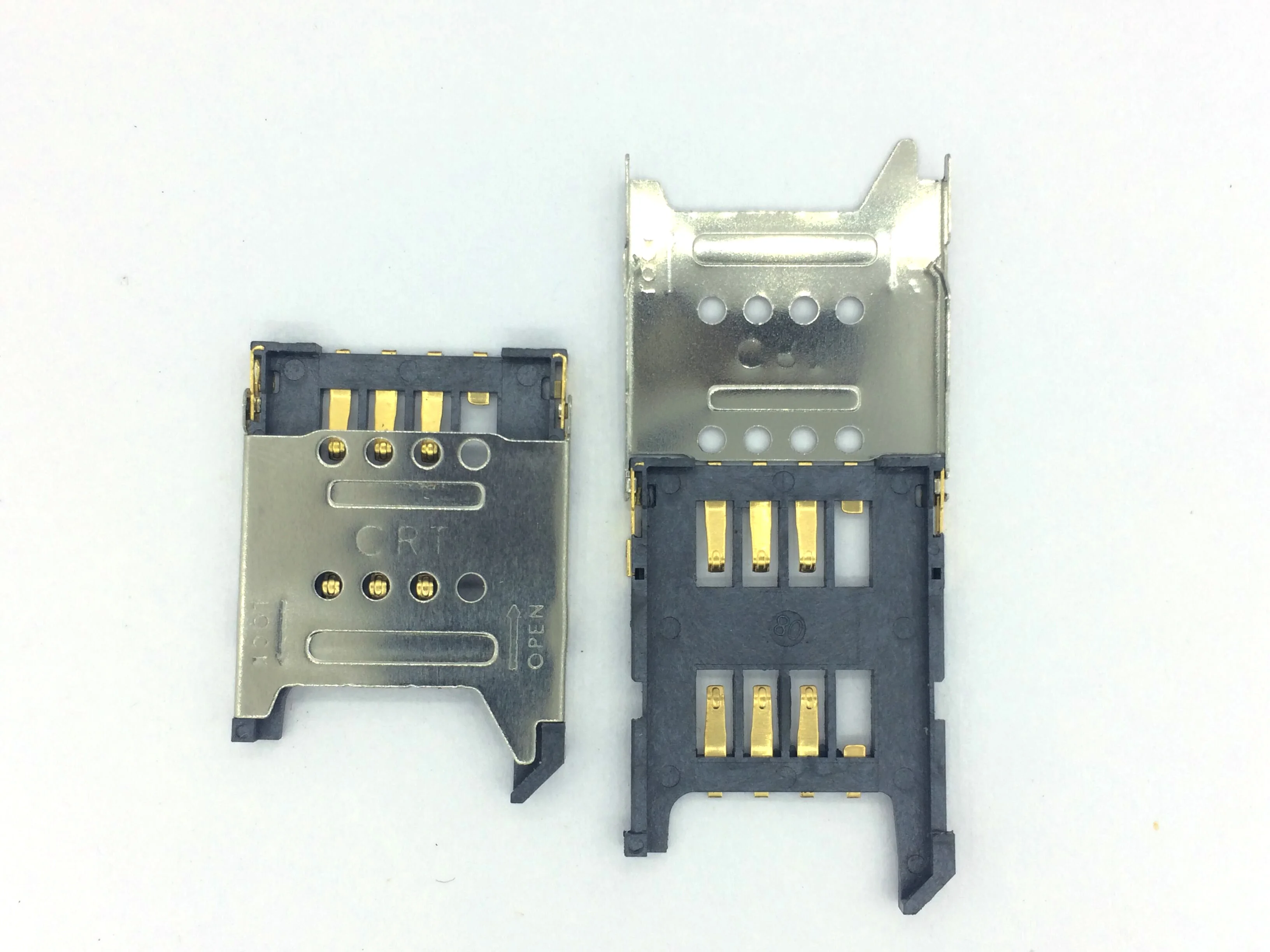 5PCS/LOT Clamshell Deck 6-pin metal shell SIM Card Flip Cover Flip 6PIN Connector 6-foot Metal Shell SIM Holder Overturned 6P