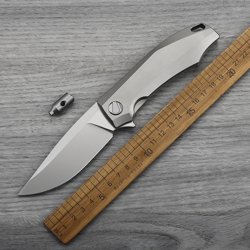 M390 شفرة فولاذية مقبض سبائك التيتانيوم سكين للفرد في الهواء الطلق الدفاع عن النفس الصيد التخييم المشي لمسافات طويلة سكينة أدوات محمولة