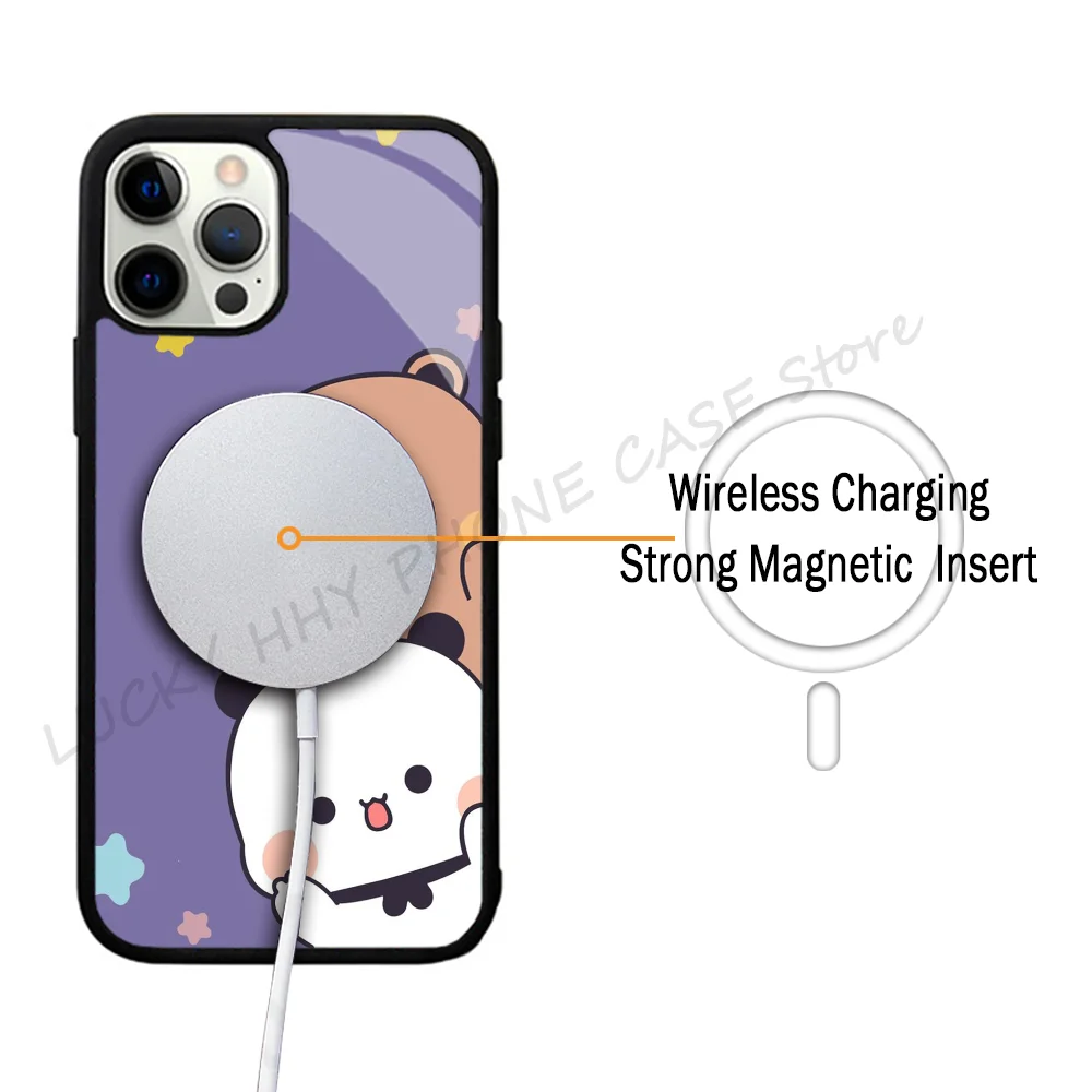 Cute Phone Case Strong Magnetic For IPhone 15 14 13 Pro Max 11 12 Mini B-BuBu DuDu For Magsafe