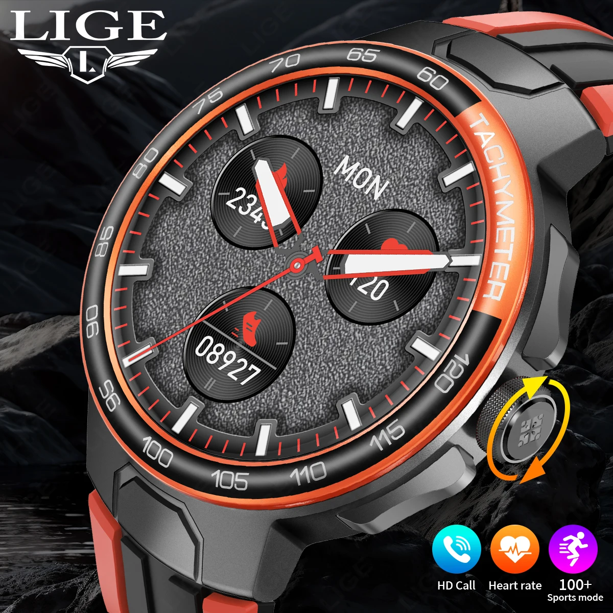 

LIGE GPS Tracker Smartwatch SOS Bluetooth Call Waterproof Sport Men Smart Watches Heart Rate Monitoring Bracelet For Android IOS